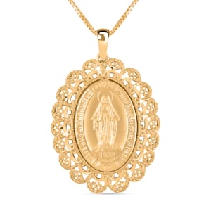 Mary Pendant Necklace in 14K Yellow Gold 18 Inches 7.93 Grams