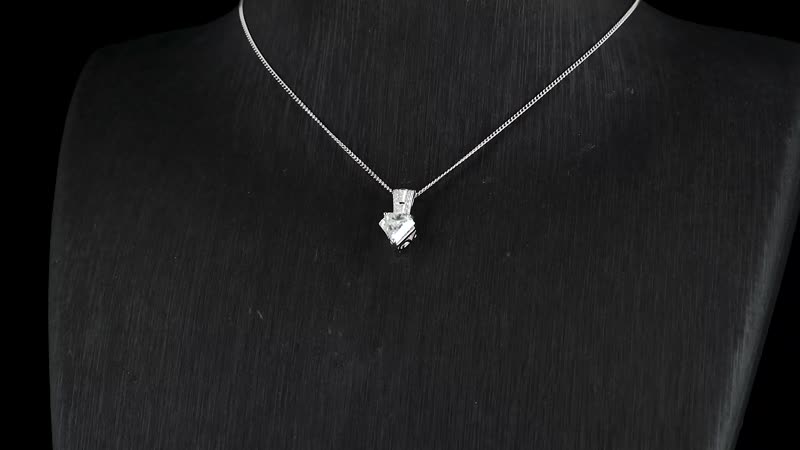 Diamond Cut Moissanite 1.90 ctw Pendant Necklace in Rhodium Over Sterling Silver 18 Inches