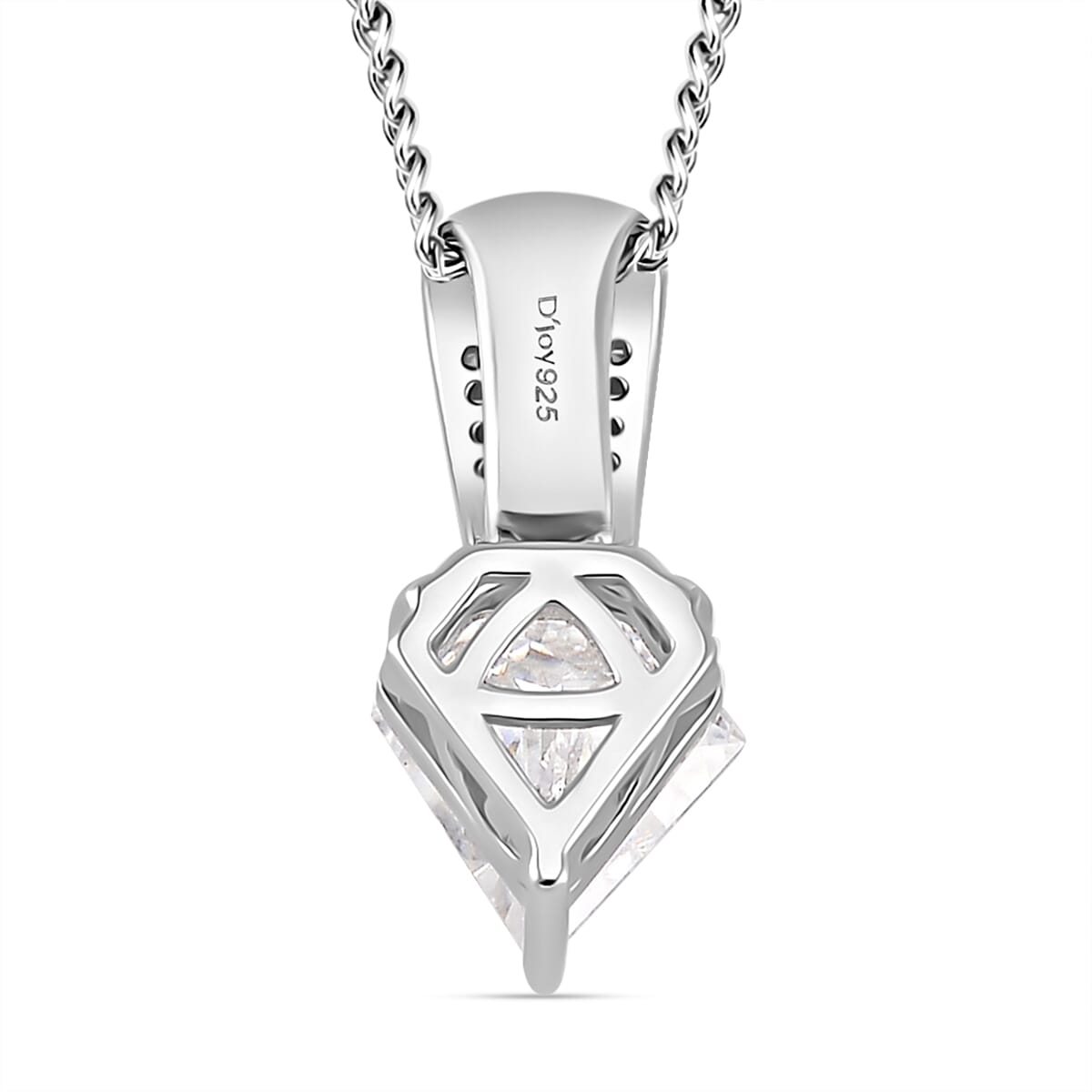 Diamond Cut Moissanite 1.90 ctw Pendant Necklace in Rhodium Over Sterling Silver 18 Inches image number 3