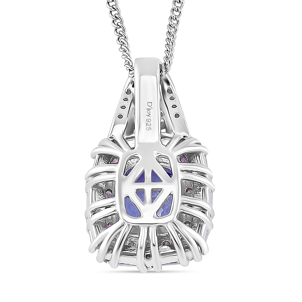 D'Joy Tanzanite, Multi Gemstone Pendant Necklace (18 Inches) in Rhodium Over Sterling Silver 2.25 ctw image number 4
