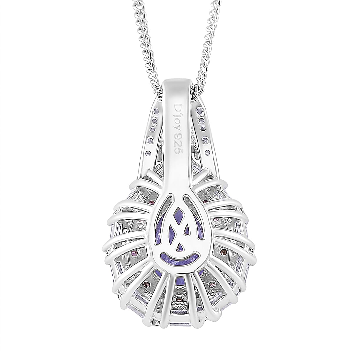 D'Joy Tanzanite, Multi Gemstone Pendant Necklace in Rhodium Over Sterling Silver 2.15 ctw (18 Inches) image number 4