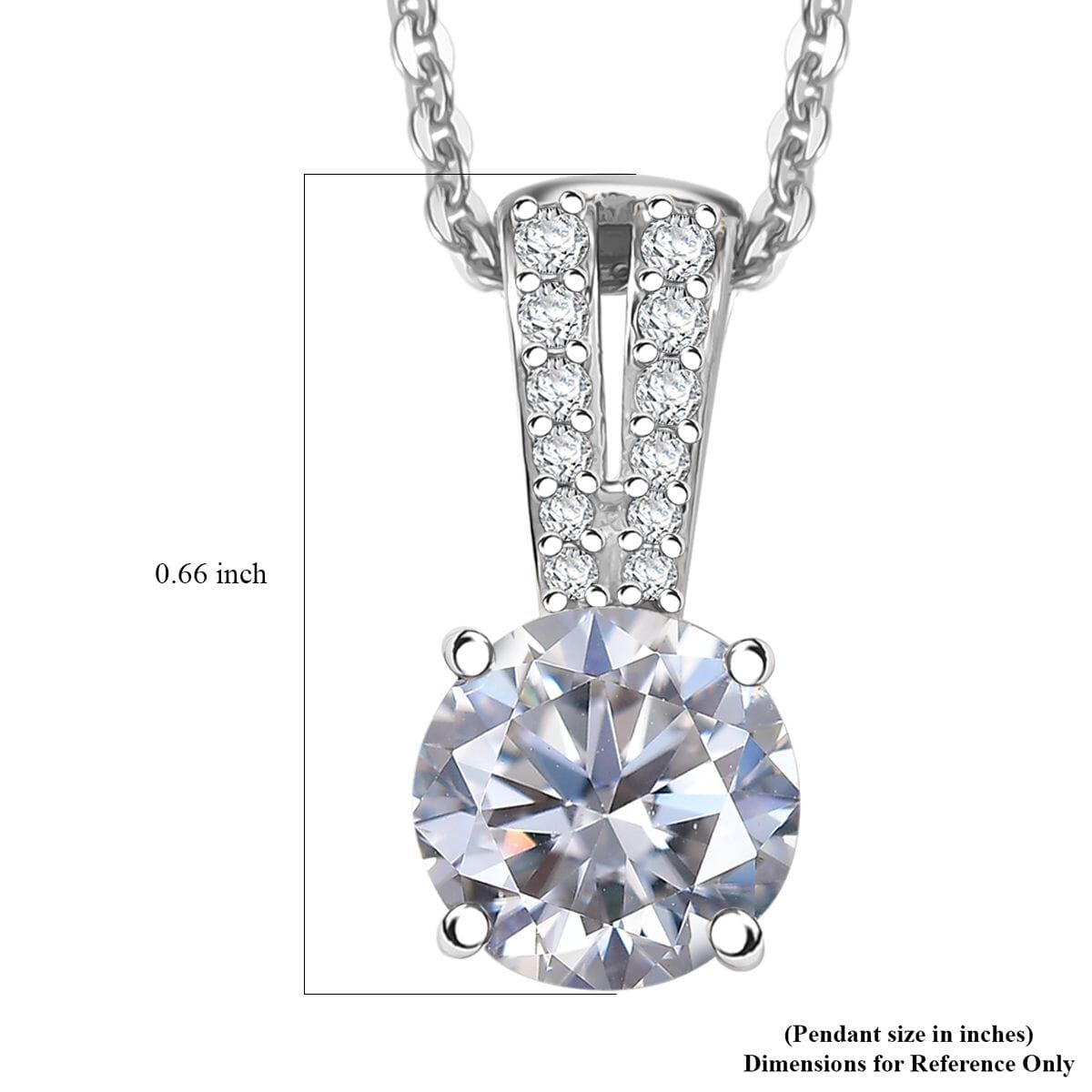 Moissanite 2.10 ctw Bow Pendant Necklace in Rhodium Over Sterling Silver 20 Inches image number 6