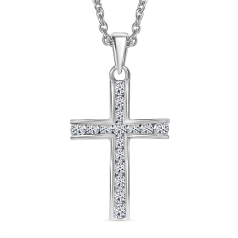 Lab Grown Diamond 0.51 ctw Pendant Necklace in Rhodium Over Sterling Silver (20 Inches)