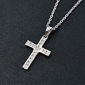 Lab Grown Diamond 0.51 ctw Pendant Necklace in Rhodium Over Sterling Silver (20 Inches)
