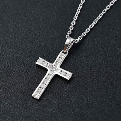 Lab Grown Diamond 0.51 ctw Pendant Necklace in Rhodium Over Sterling Silver (20 Inches)