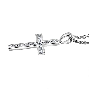 Lab Grown Diamond 0.51 ctw Pendant Necklace in Rhodium Over Sterling Silver (20 Inches)