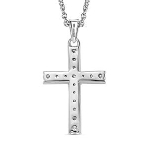 Lab Grown Diamond 0.51 ctw Pendant Necklace in Rhodium Over Sterling Silver (20 Inches)