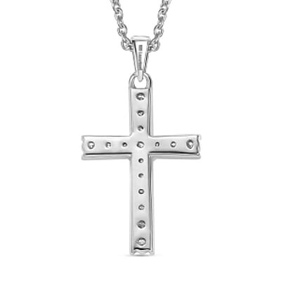 Lab Grown Diamond 0.51 ctw Pendant Necklace in Rhodium Over Sterling Silver (20 Inches)