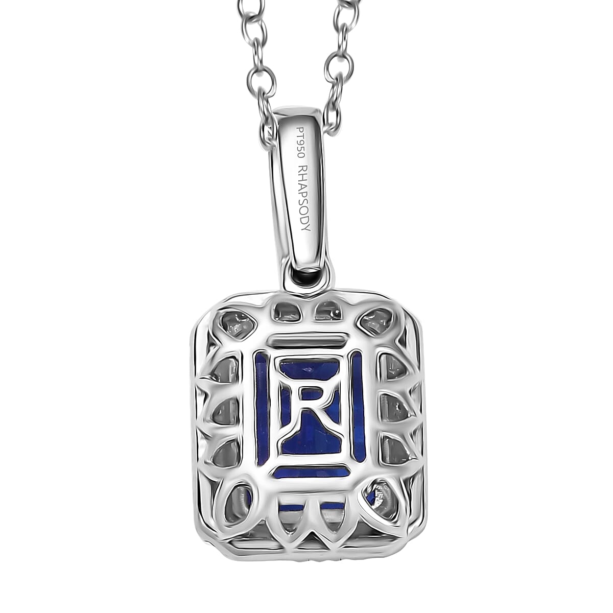 Certified & Appraised Rhapsody AAAA Tanzanite and E-F VS Diamond 4.33 ctw Pendant Necklace in 950 Platinum 20 Inches (Del. in 10-15 Days)