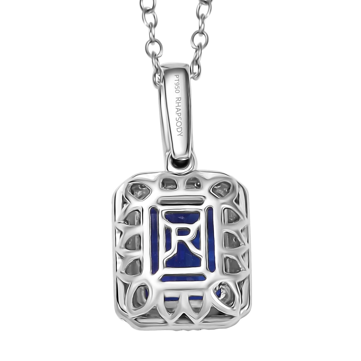 Certified & Appraised Rhapsody AAAA Tanzanite and E-F VS Diamond 4.33 ctw Pendant Necklace in 950 Platinum 20 Inches (Del. in 10-15 Days) image number 4