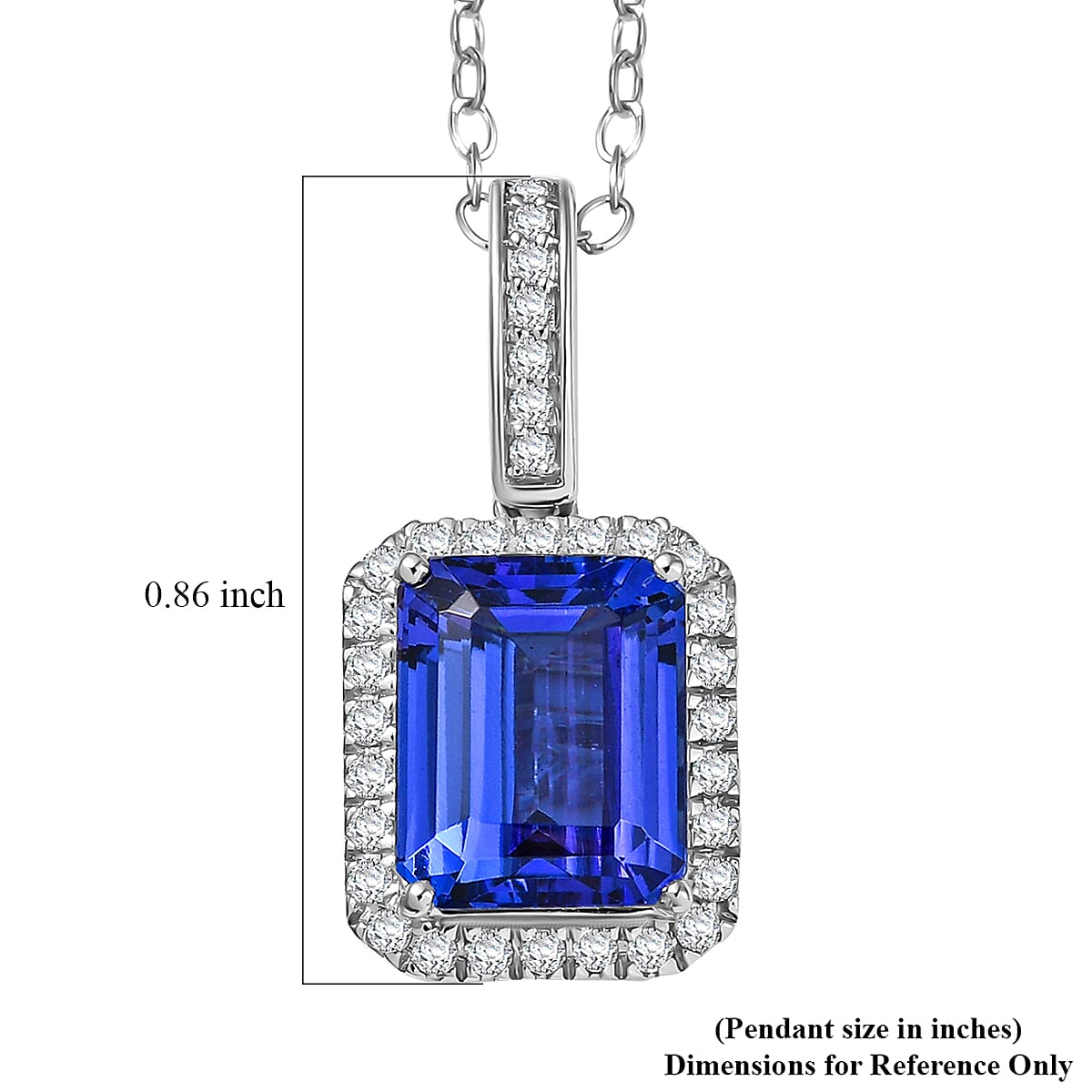 Certified & Appraised Rhapsody AAAA Tanzanite and E-F VS Diamond 4.33 ctw Pendant Necklace in 950 Platinum 20 Inches (Del. in 10-15 Days)