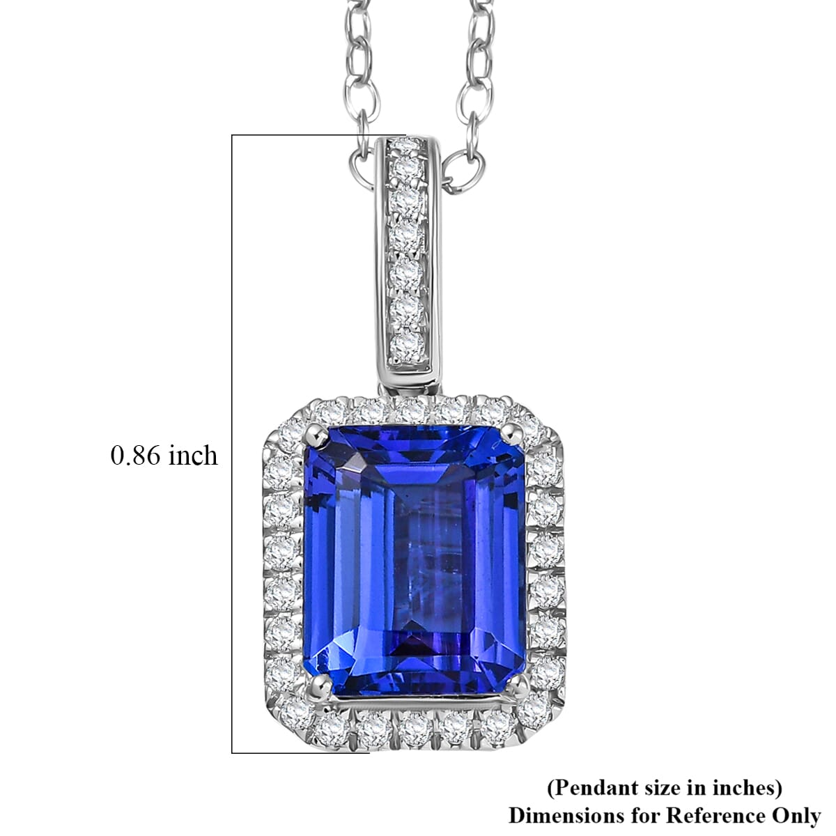 Certified & Appraised Rhapsody AAAA Tanzanite and E-F VS Diamond 4.33 ctw Pendant Necklace in 950 Platinum 20 Inches (Del. in 10-15 Days) image number 5