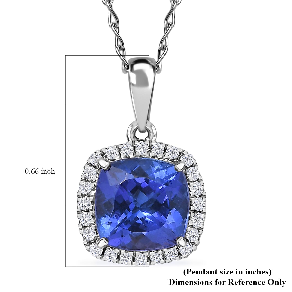 Certified & Appraised Rhapsody AAAA Tanzanite and E-F VS Diamond 2.29 ctw Halo Pendant Necklace in 950 Platinum 20 Inches (Del. in 10-15 Days) image number 6