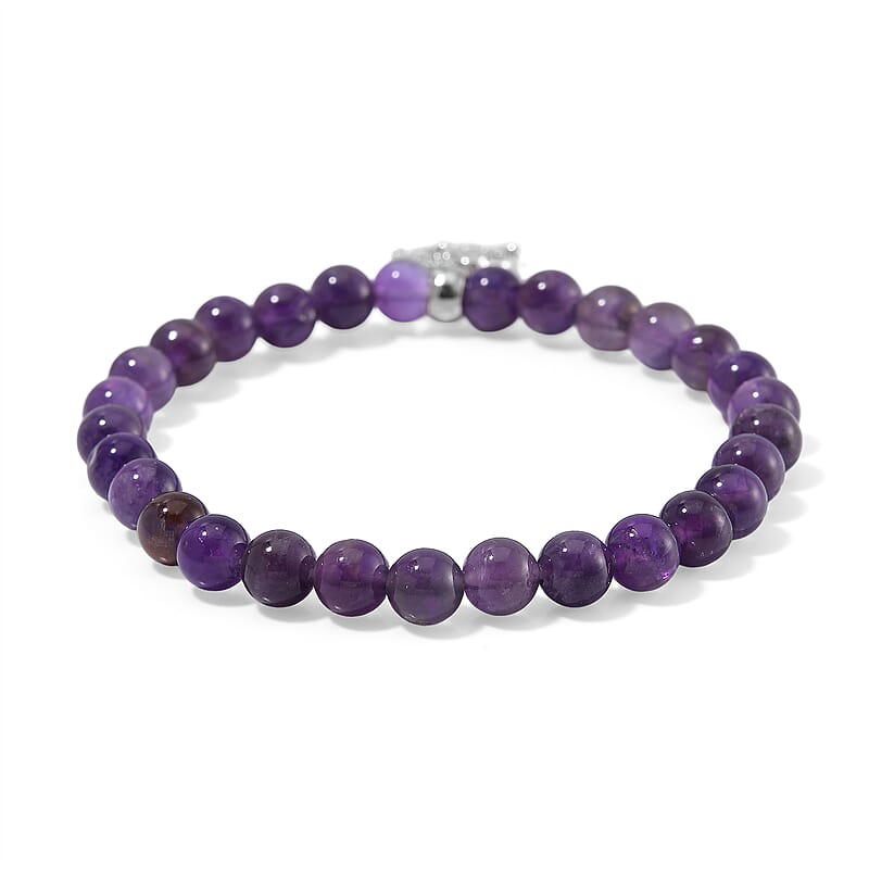 Set of 4 Multi Gemstone 245.00 ctw Beaded Bracelet with Heart, Wing and Elephant Charm in Silvertone (6.5-7In)