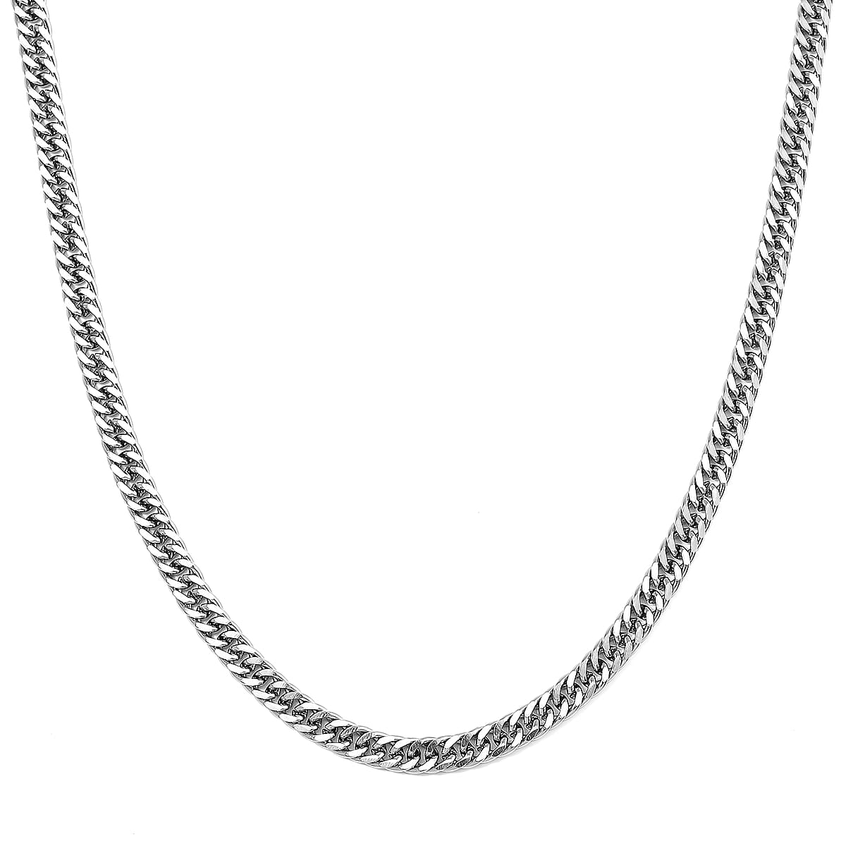 Curb Chain Bracelet (8-10In) and Necklace 24 Inches in Stainless Steel image number 2