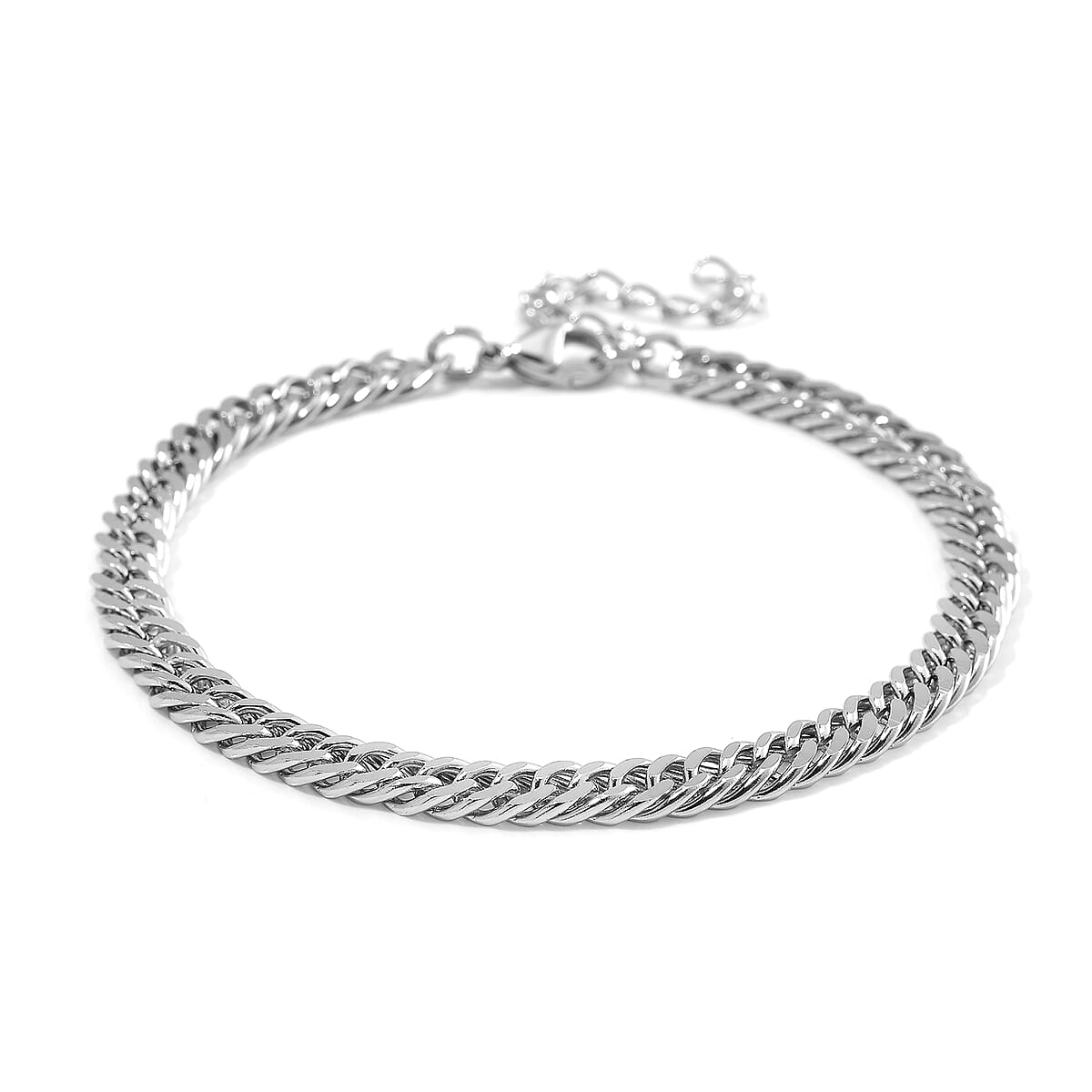 Curb Chain Bracelet (8-10In) and Necklace 24 Inches in Stainless Steel image number 5