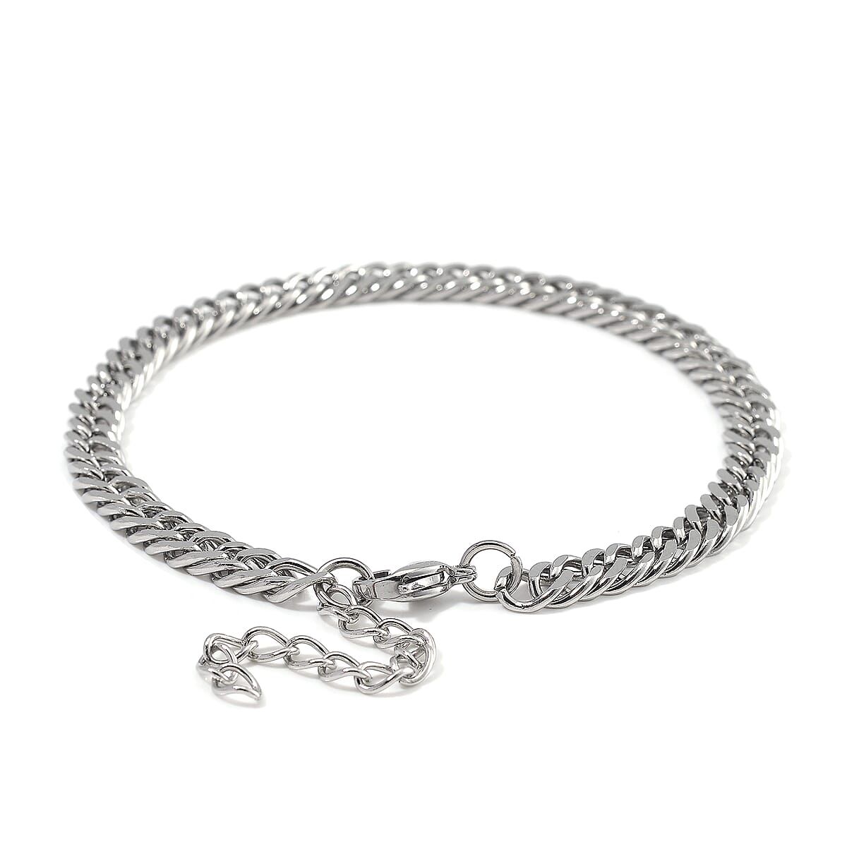 Curb Chain Bracelet (8-10In) and Necklace 24 Inches in Stainless Steel image number 6