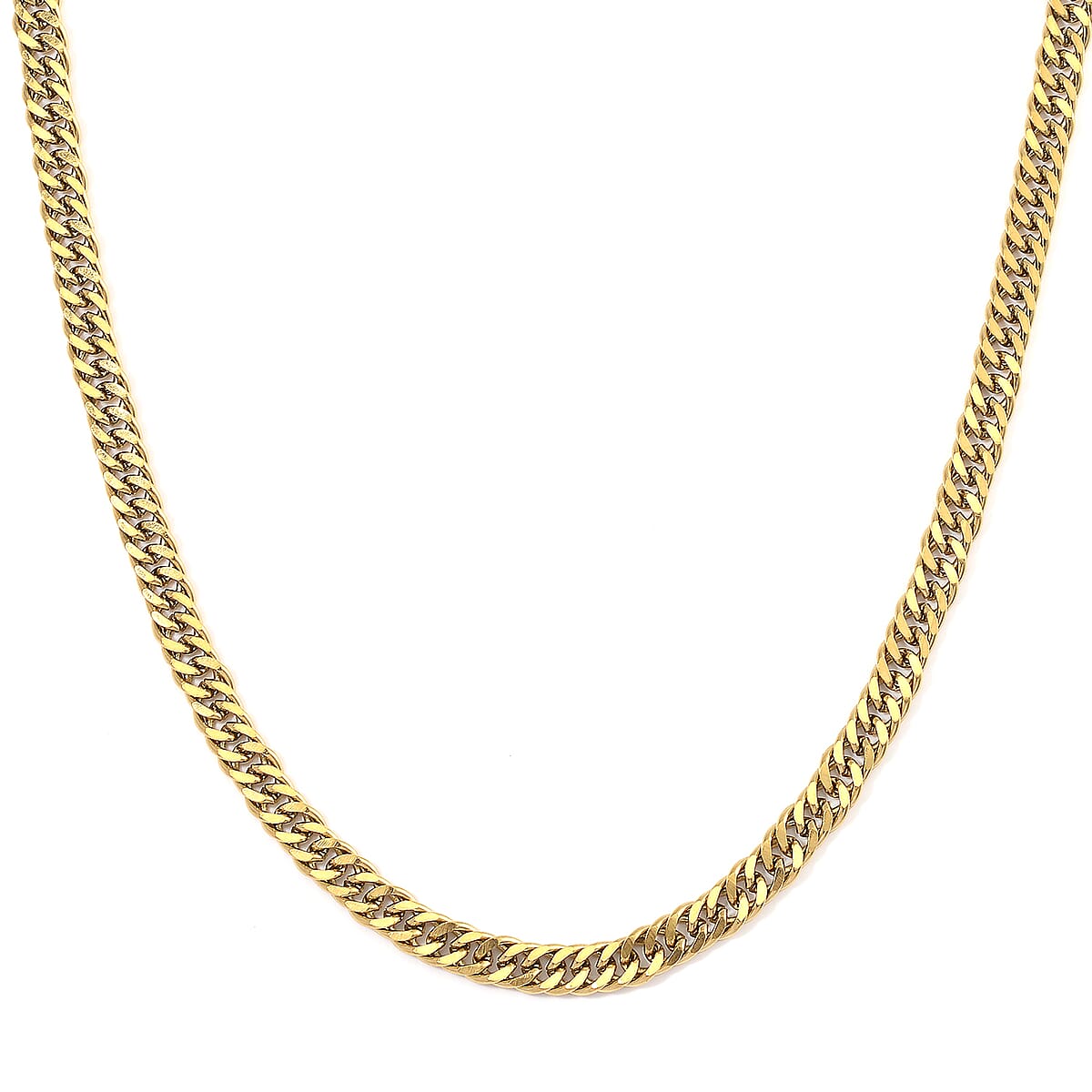 Curb Chain Bracelet (8-10In) and Necklace (24 Inches) in ION Plated YG Stainless Steel image number 2