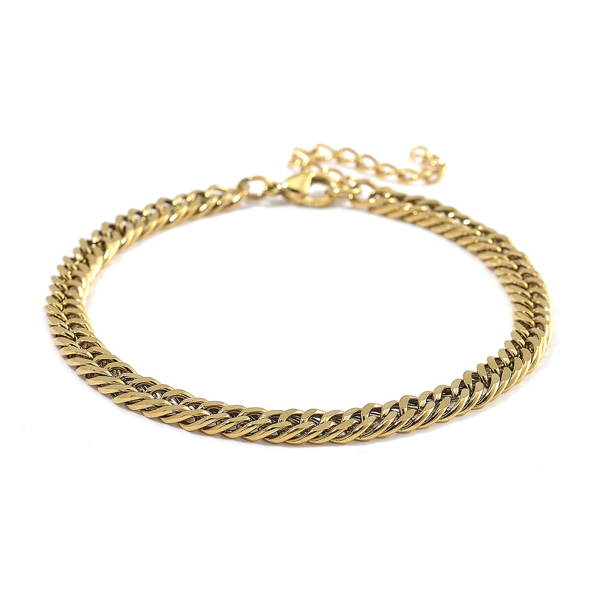Curb Chain Bracelet (8-10In) and Necklace (24 Inches) in ION Plated YG Stainless Steel image number 5