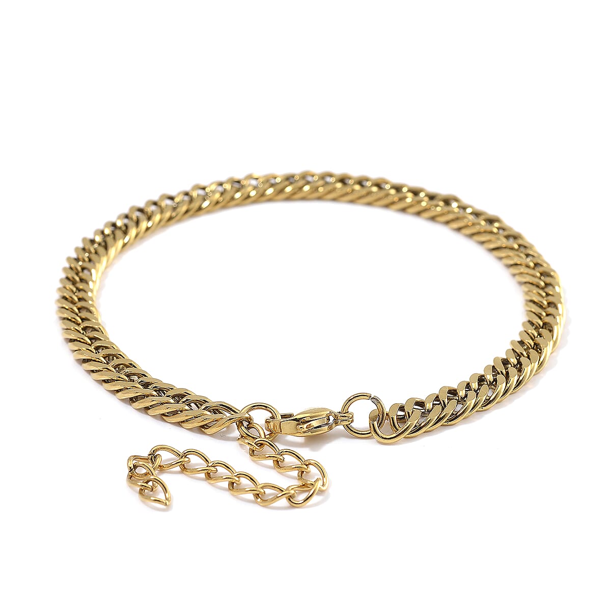 Curb Chain Bracelet (8-10In) and Necklace (24 Inches) in ION Plated YG Stainless Steel image number 6