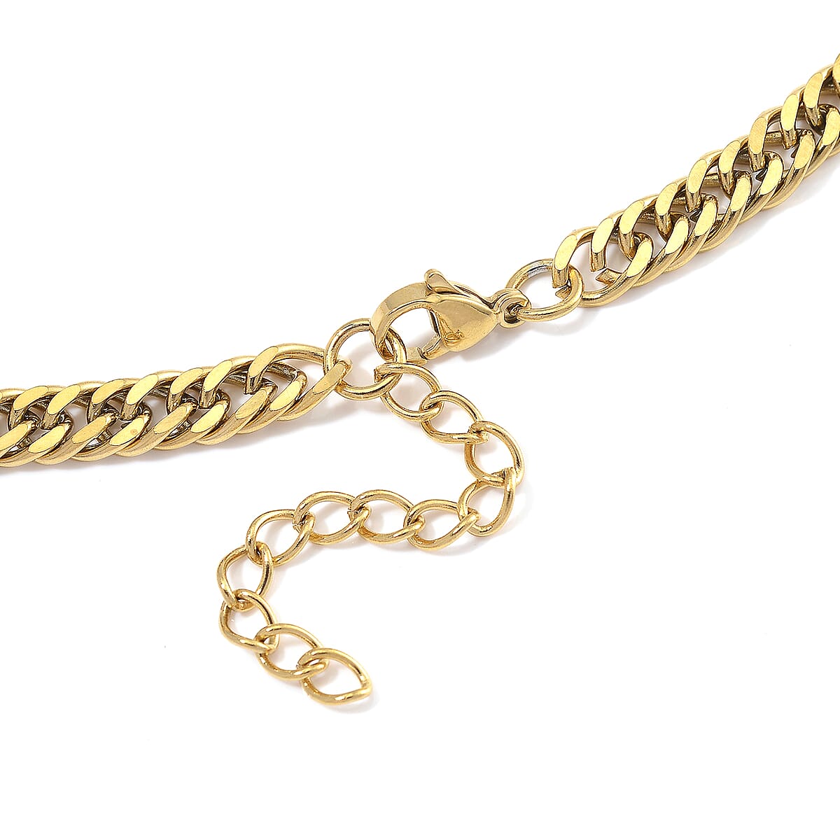 Curb Chain Bracelet (8-10In) and Necklace (24 Inches) in ION Plated YG Stainless Steel image number 7