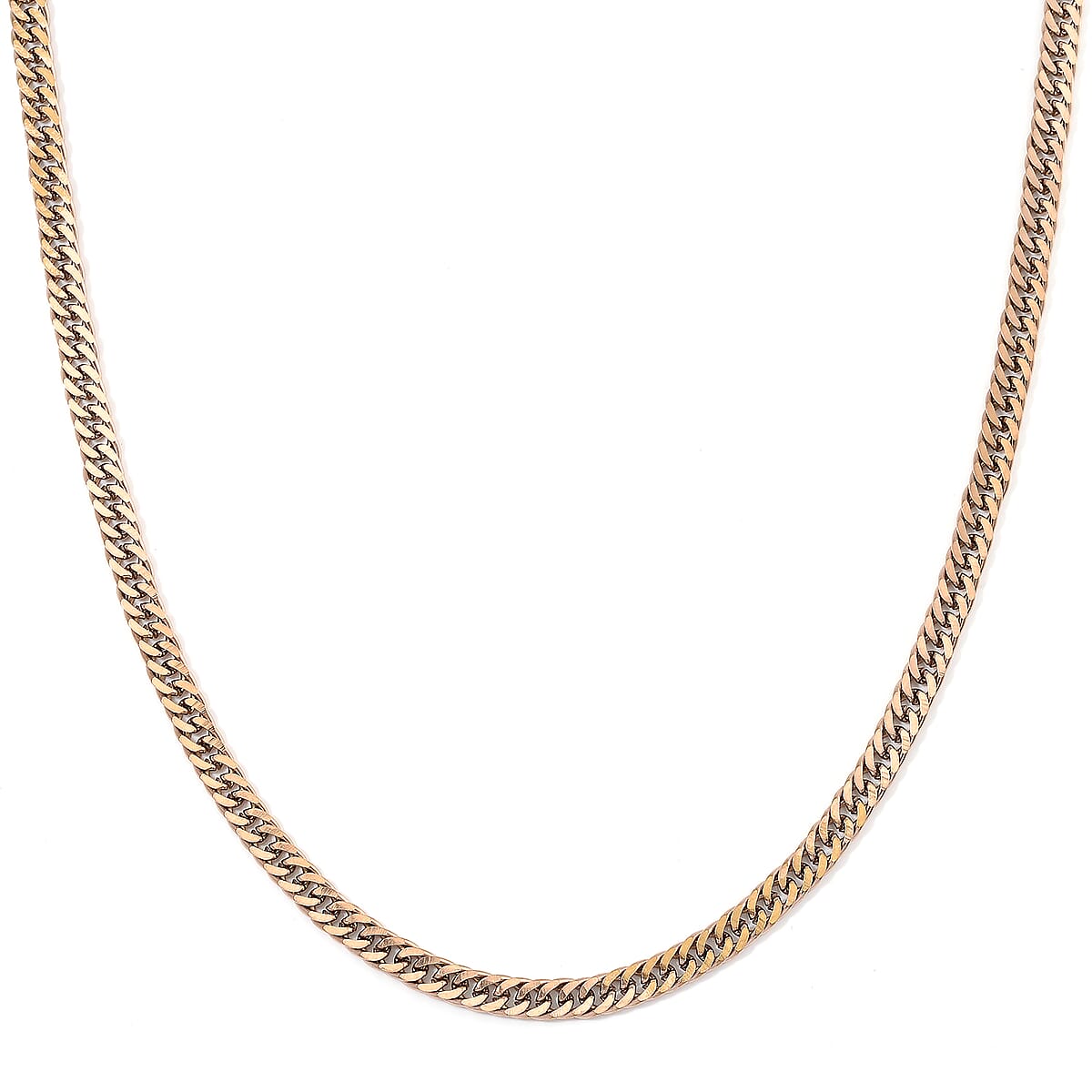 Curb Chain Bracelet (8-10In) and Necklace (24 Inches) in ION Plated RG Stainless Steel image number 2