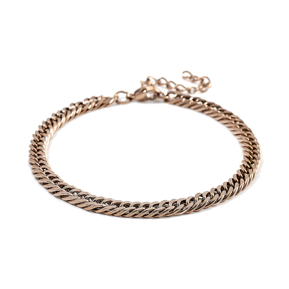 Curb Chain Bracelet (8-10In) and Necklace (24 Inches) in ION Plated RG Stainless Steel image number 5
