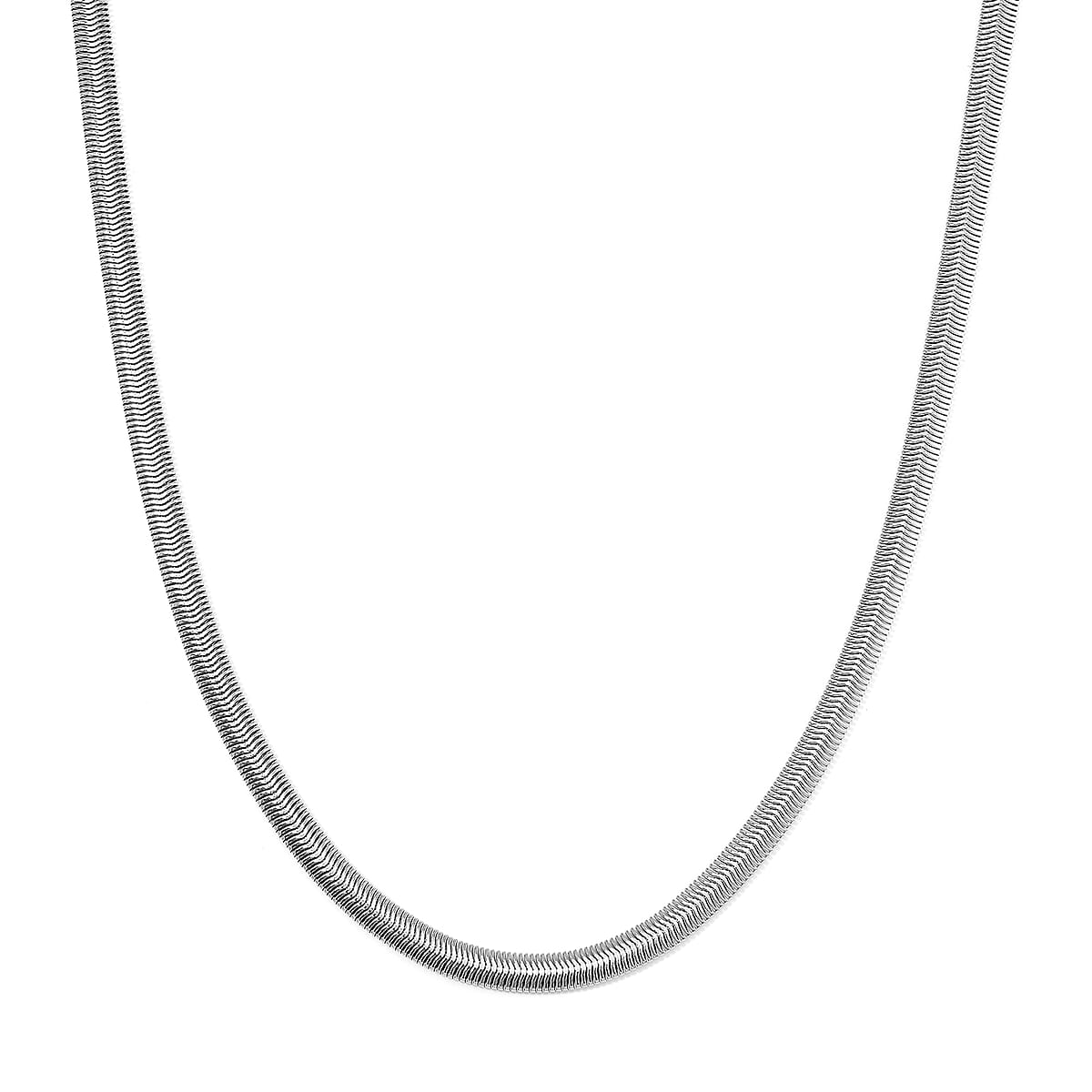 Herringbone Chain Bracelet (8-10In) and Necklace (24 Inches) in Stainless Steel image number 2