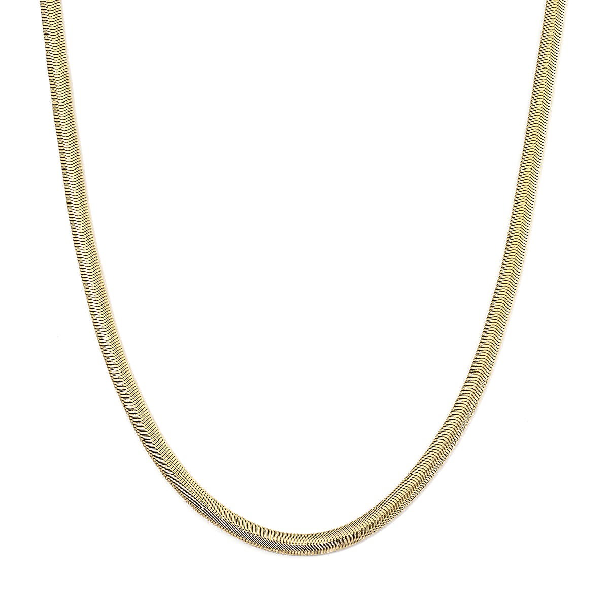 Herringbone Chain Bracelet (8-10In) and Necklace (24 Inches) in ION Plated YG Stainless Steel image number 2