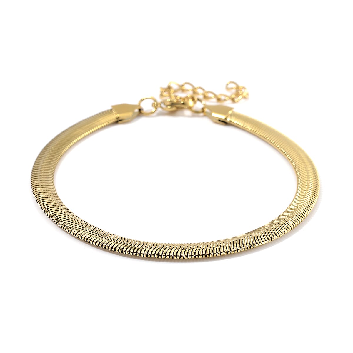 Herringbone Chain Bracelet (8-10In) and Necklace (24 Inches) in ION Plated YG Stainless Steel image number 5