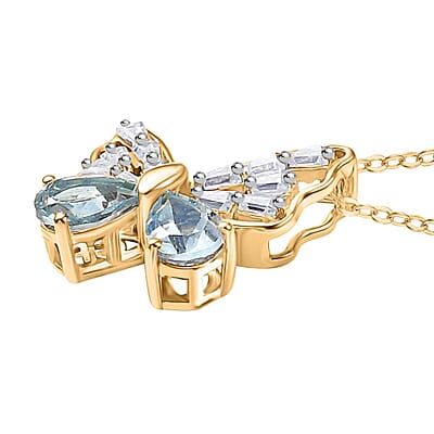 GP Trionfo Collection Sky Blue Topaz 1.77 ctw Pendant Necklace in 18K Vermeil YG Over Sterling Silver 20 Inches