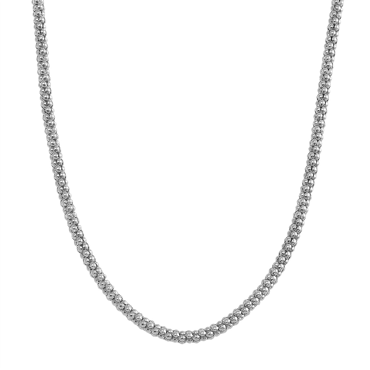 Popcorn Chain Bracelet (8-10In) and Necklace (24 Inches) in Stainless Steel image number 2