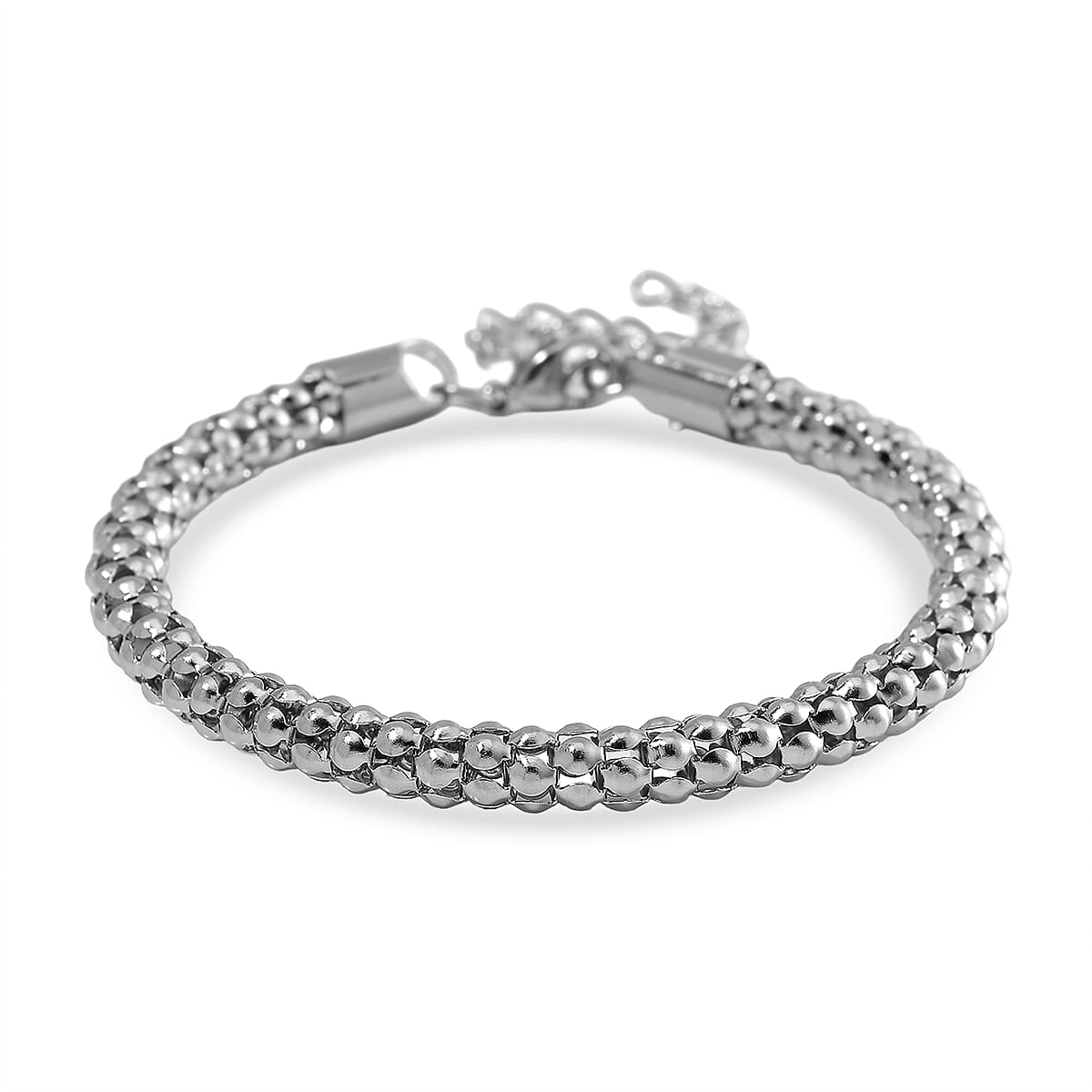 Popcorn Chain Bracelet (8-10In) and Necklace (24 Inches) in Stainless Steel image number 5