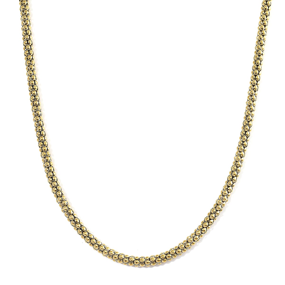 Popcorn Chain Bracelet (8-10In) and Necklace (24 Inches) in ION Plated YG Stainless Steel image number 2