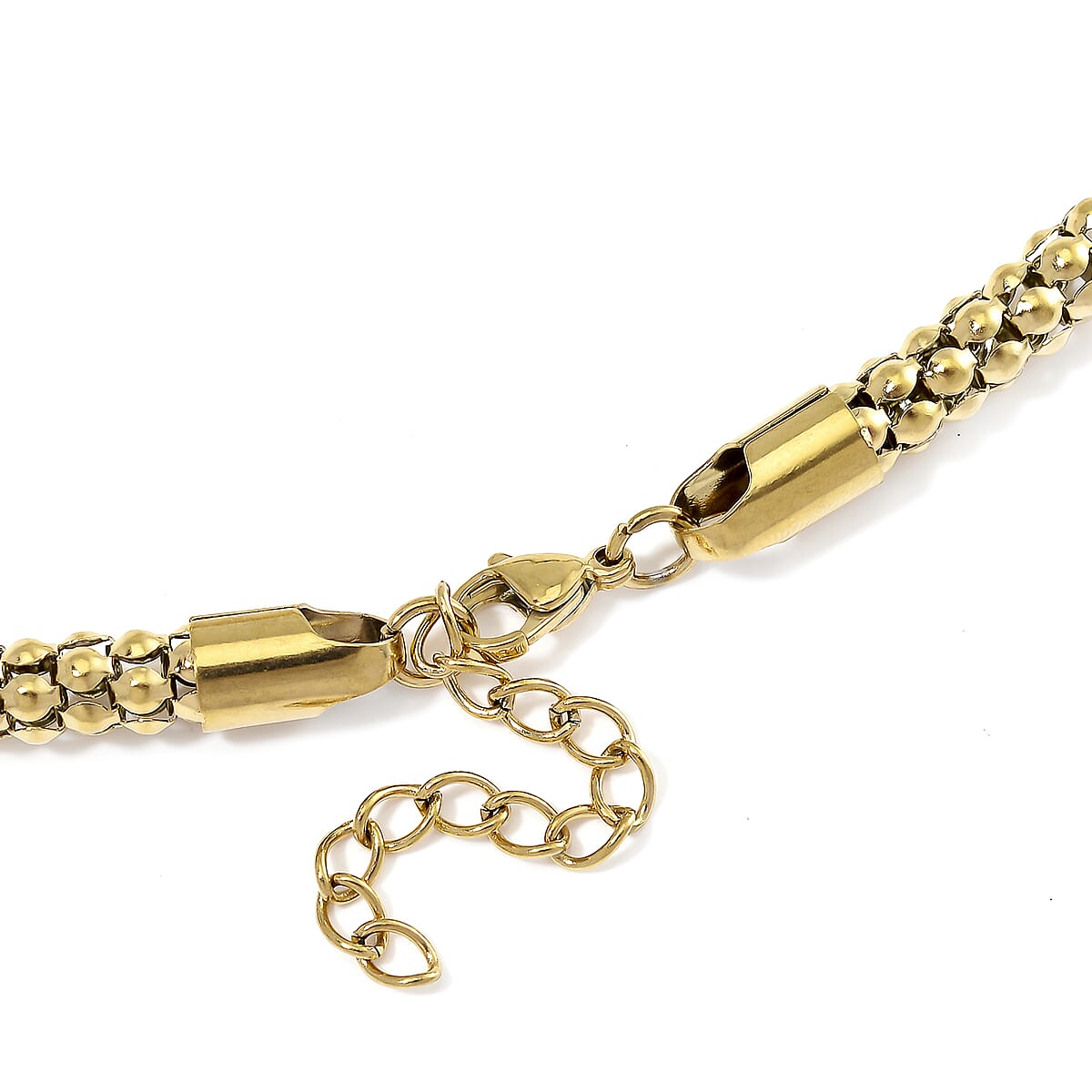 Popcorn Chain Bracelet (8-10In) and Necklace (24 Inches) in ION Plated YG Stainless Steel image number 4