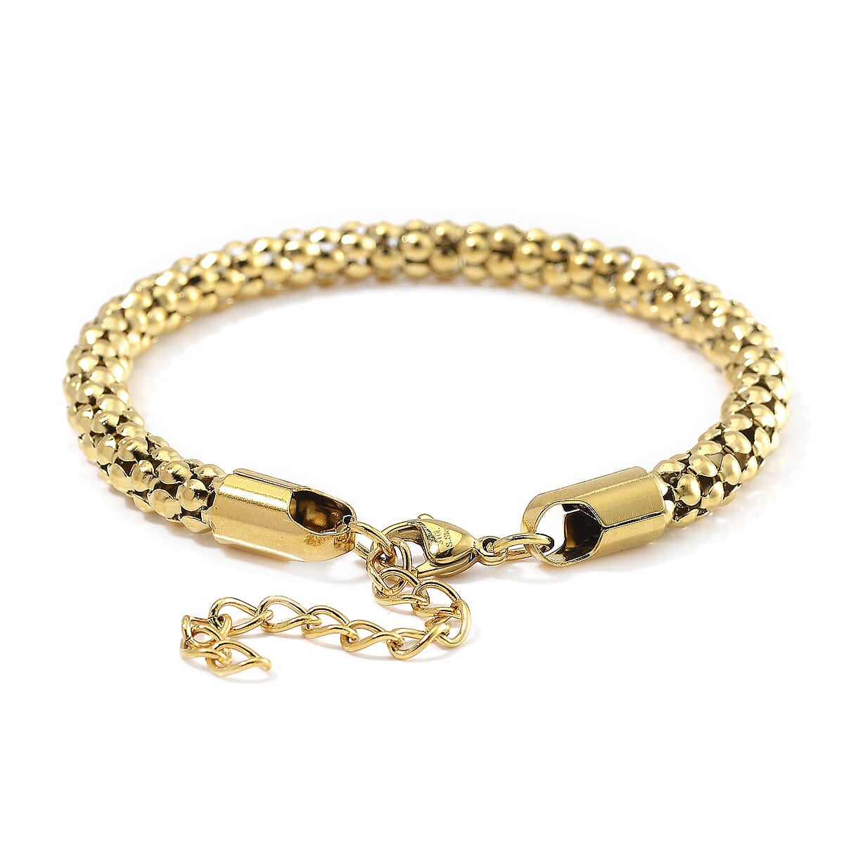 Popcorn Chain Bracelet (8-10In) and Necklace (24 Inches) in ION Plated YG Stainless Steel image number 6