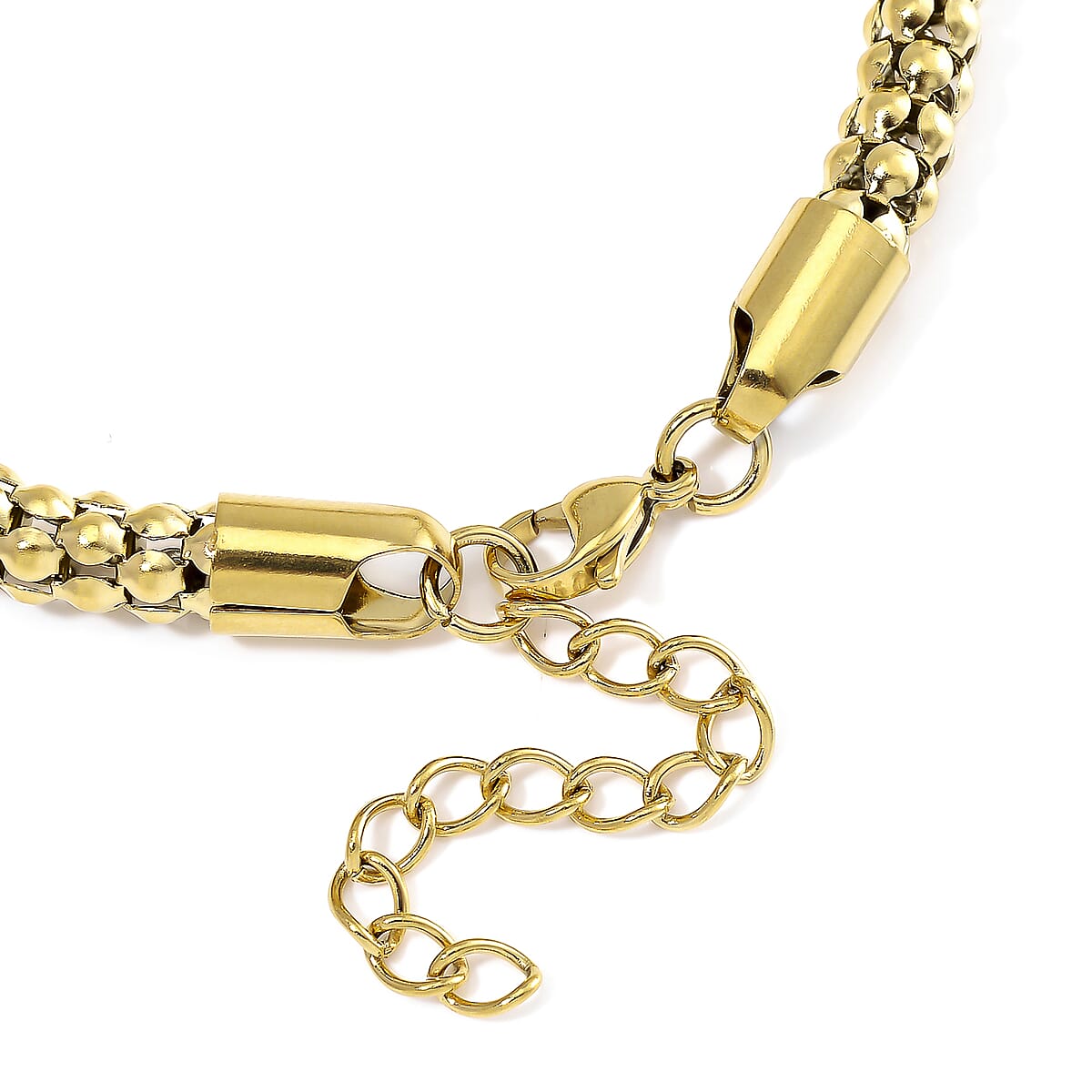 Popcorn Chain Bracelet (8-10In) and Necklace (24 Inches) in ION Plated YG Stainless Steel image number 7