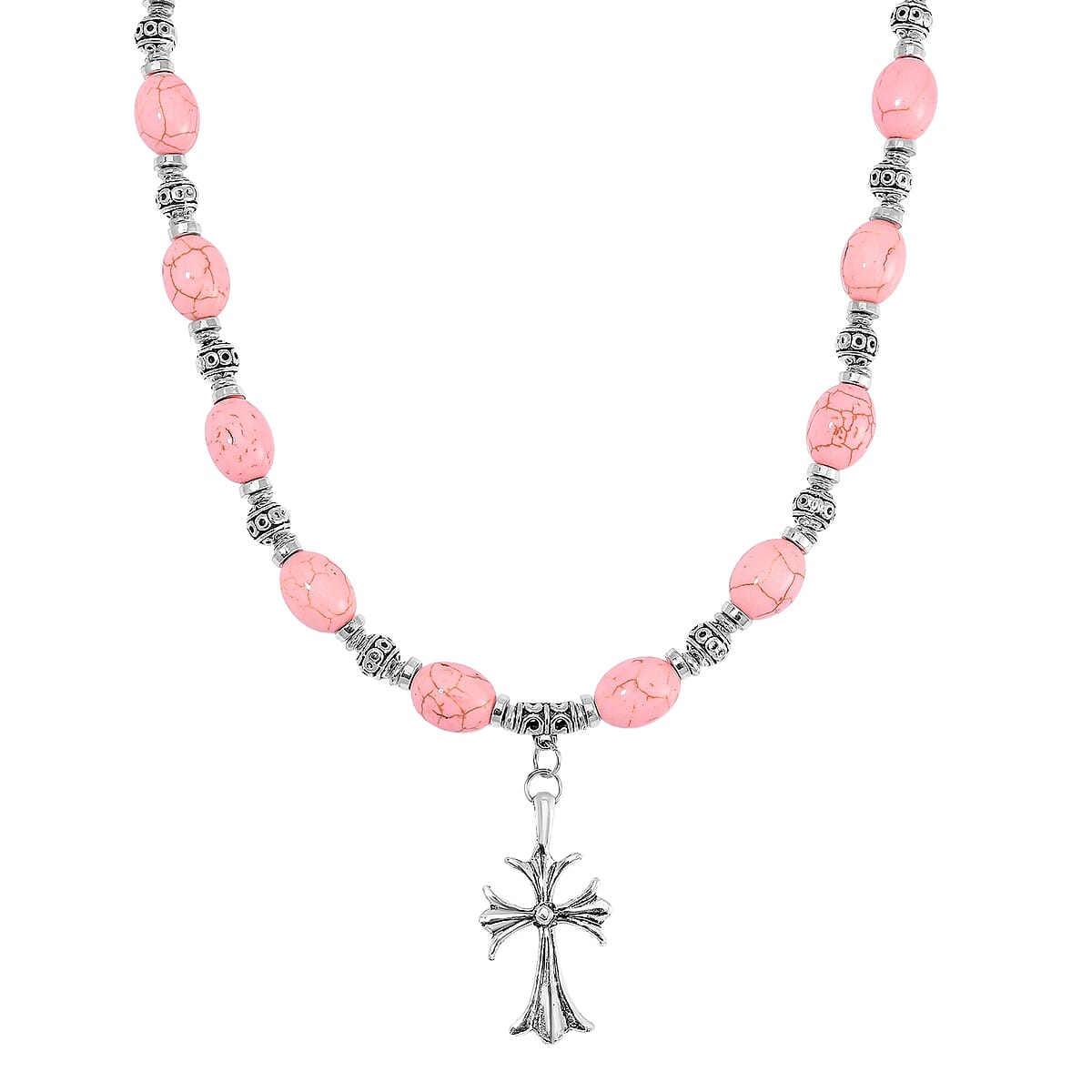 Constituted Almandine 200.00 ctw Necklace 18-20 Inches and Earrings in Silvertone and Stainless Steel image number 2