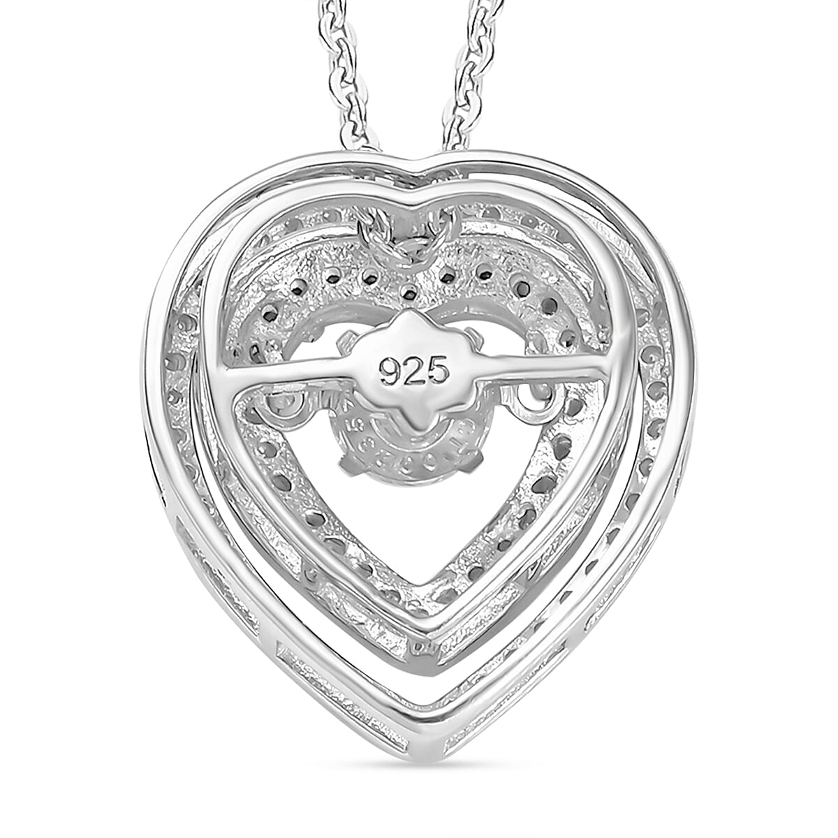 D'Joy Moissanite 1.00 ctw Pendant Necklace 20 Inches in Rhodium Over Sterling Silver image number 4