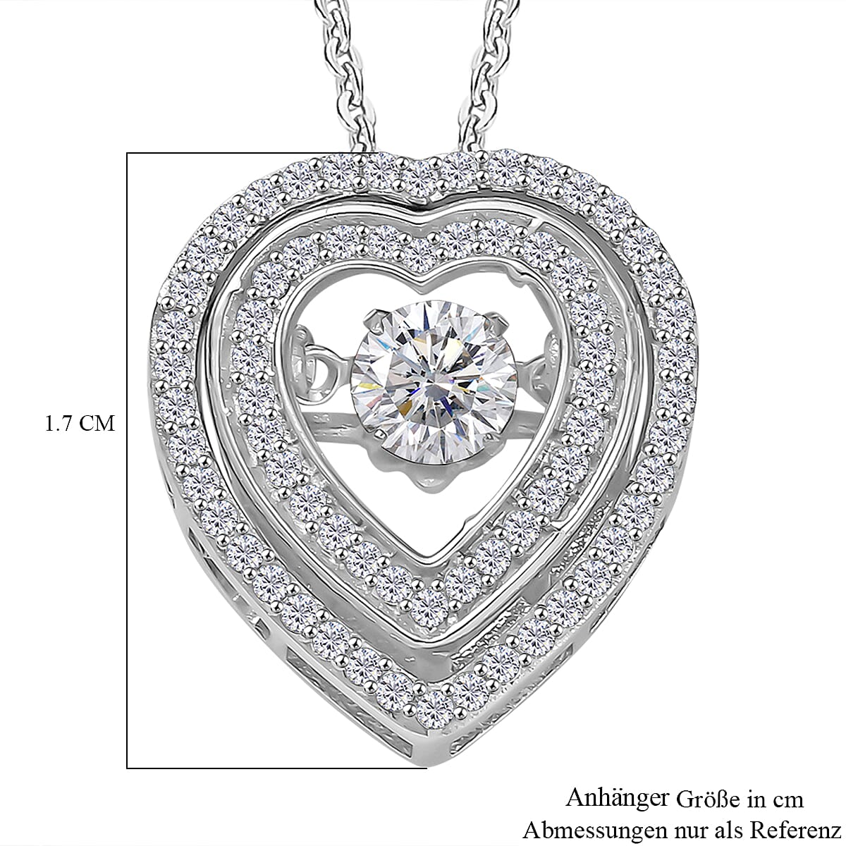 D'Joy Moissanite 1.00 ctw Pendant Necklace 20 Inches in Rhodium Over Sterling Silver image number 6