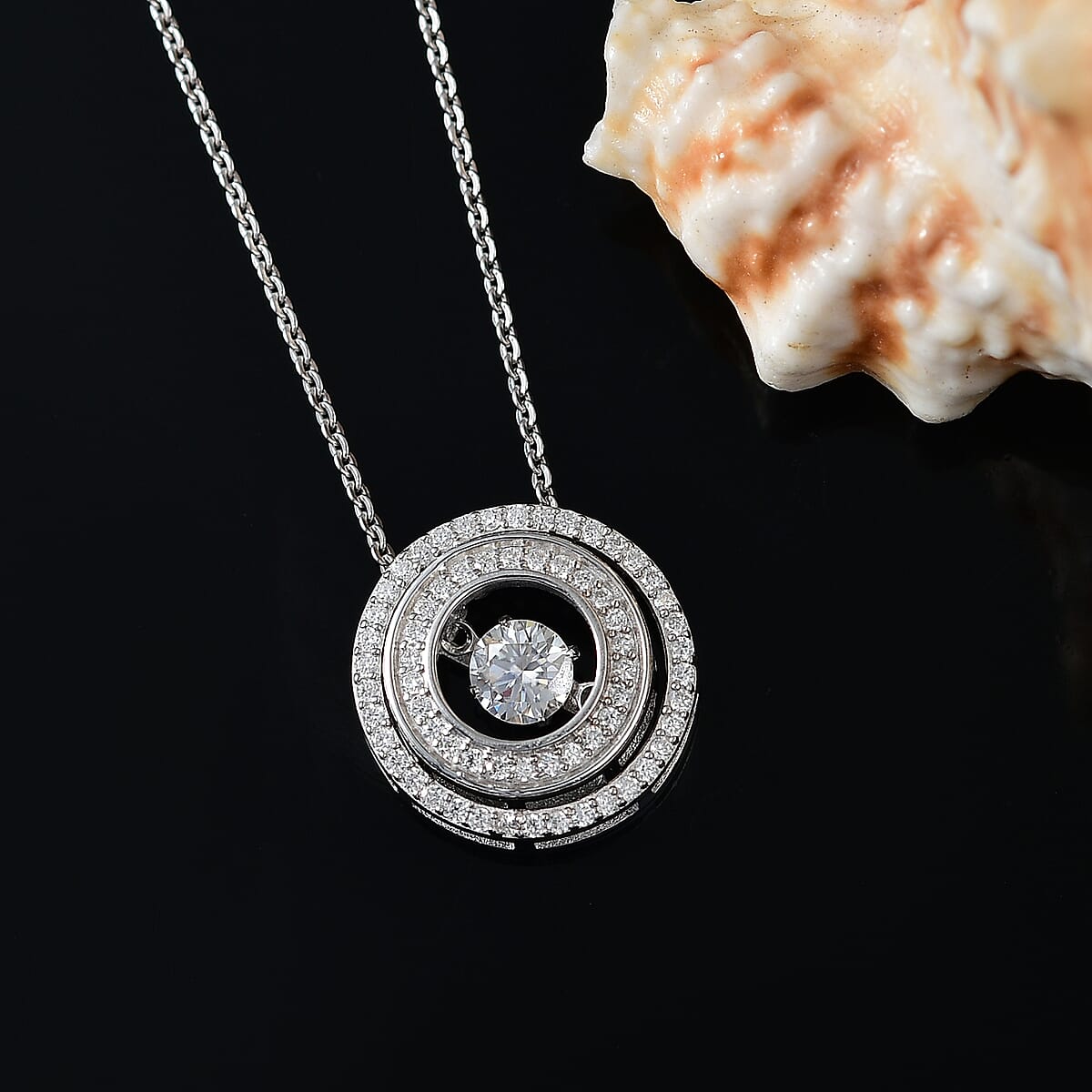 D'Joy Moissanite 1.00 ctw Pendant Necklace 20 Inches in Rhodium Over Sterling Silver image number 1