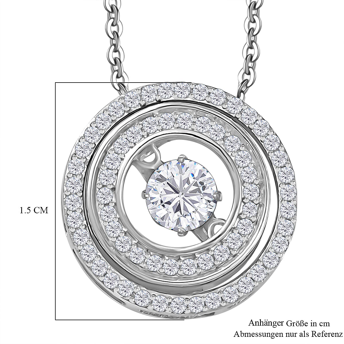D'Joy Moissanite 1.00 ctw Pendant Necklace 20 Inches in Rhodium Over Sterling Silver image number 5