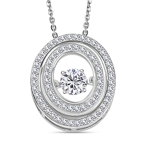 D'Joy Moissanite 1.00 ctw Pendant Necklace 20 Inches in Rhodium Over Sterling Silver