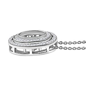 D'Joy Moissanite 1.00 ctw Pendant Necklace 20 Inches in Rhodium Over Sterling Silver