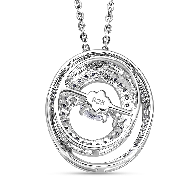 D'Joy Moissanite 1.00 ctw Pendant Necklace 20 Inches in Rhodium Over Sterling Silver