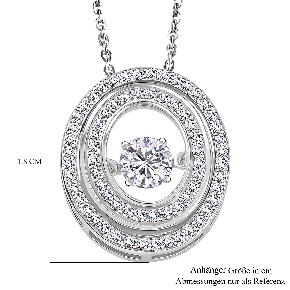 D'Joy Moissanite 1.00 ctw Pendant Necklace 20 Inches in Rhodium Over Sterling Silver image number 6