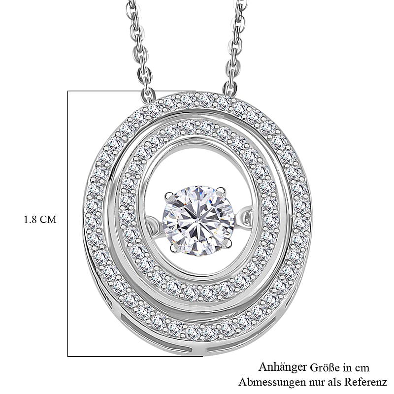 D'Joy Moissanite 1.00 ctw Pendant Necklace 20 Inches in Rhodium Over Sterling Silver