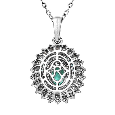 Certified & Appraised Rhapsody AAAA Paraiba Tourmaline and E-F VS2 Diamond 2.00 ctw Sunburst Pendant Necklace in 950 Platinum 20 Inches 5 Grams