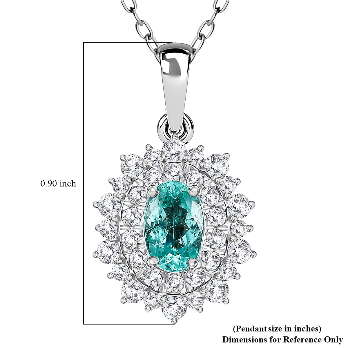 Certified & Appraised Rhapsody AAAA Paraiba Tourmaline and E-F VS2 Diamond 1.50 ctw Pendant Necklace in 950 Platinum 20 Inches 4.50 Grams