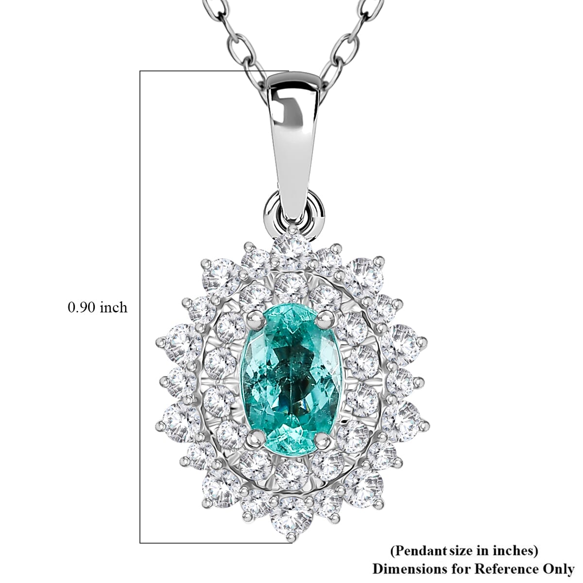 Certified & Appraised Rhapsody AAAA Paraiba Tourmaline and E-F VS2 Diamond 1.50 ctw Pendant Necklace in 950 Platinum 20 Inches 4.50 Grams image number 5